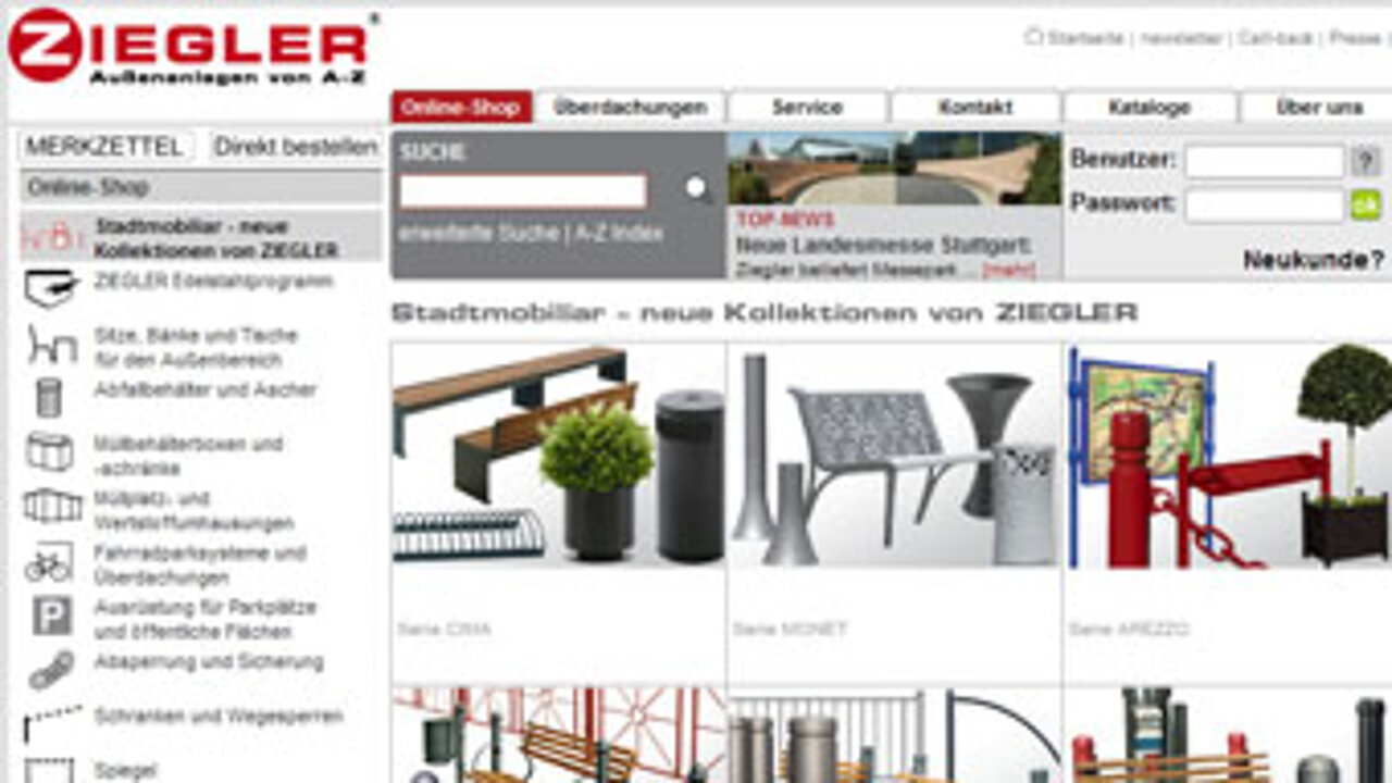 Internetauftritt Ziegler Metall