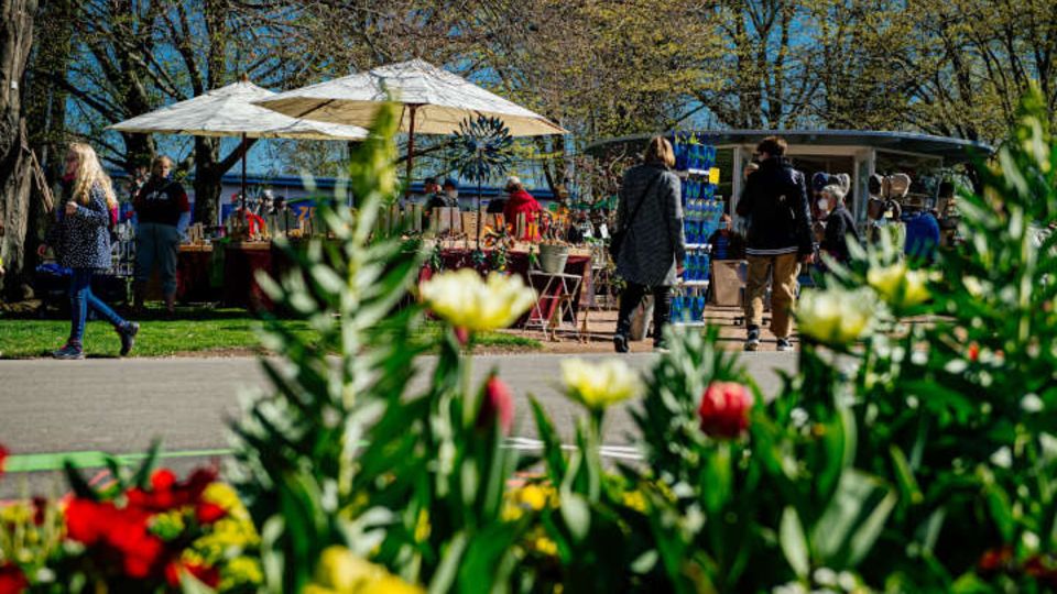 Besucher im Park