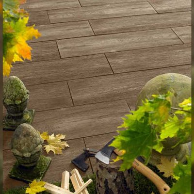 Betonplatten in Holzdielenoptik