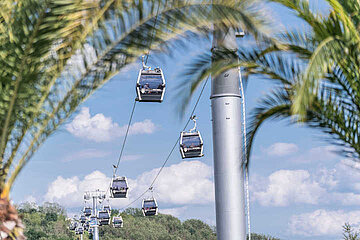 Seilbahn mit Palmen