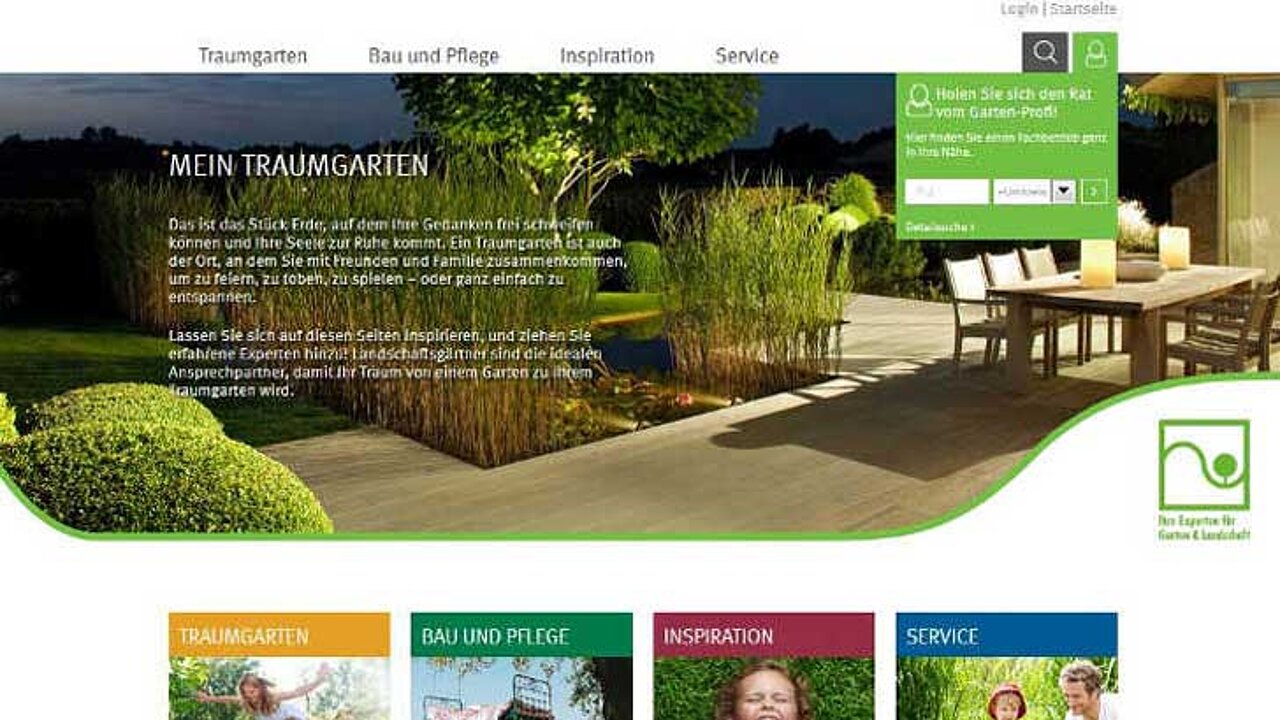 Traumgarten-Webseite