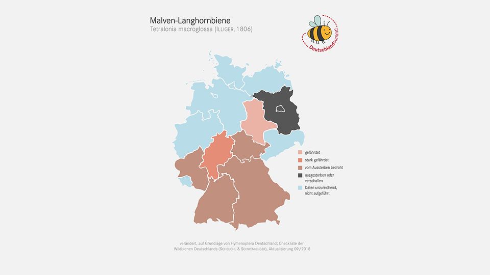 Verbreitungskarte zur Malven-Langhornbiene