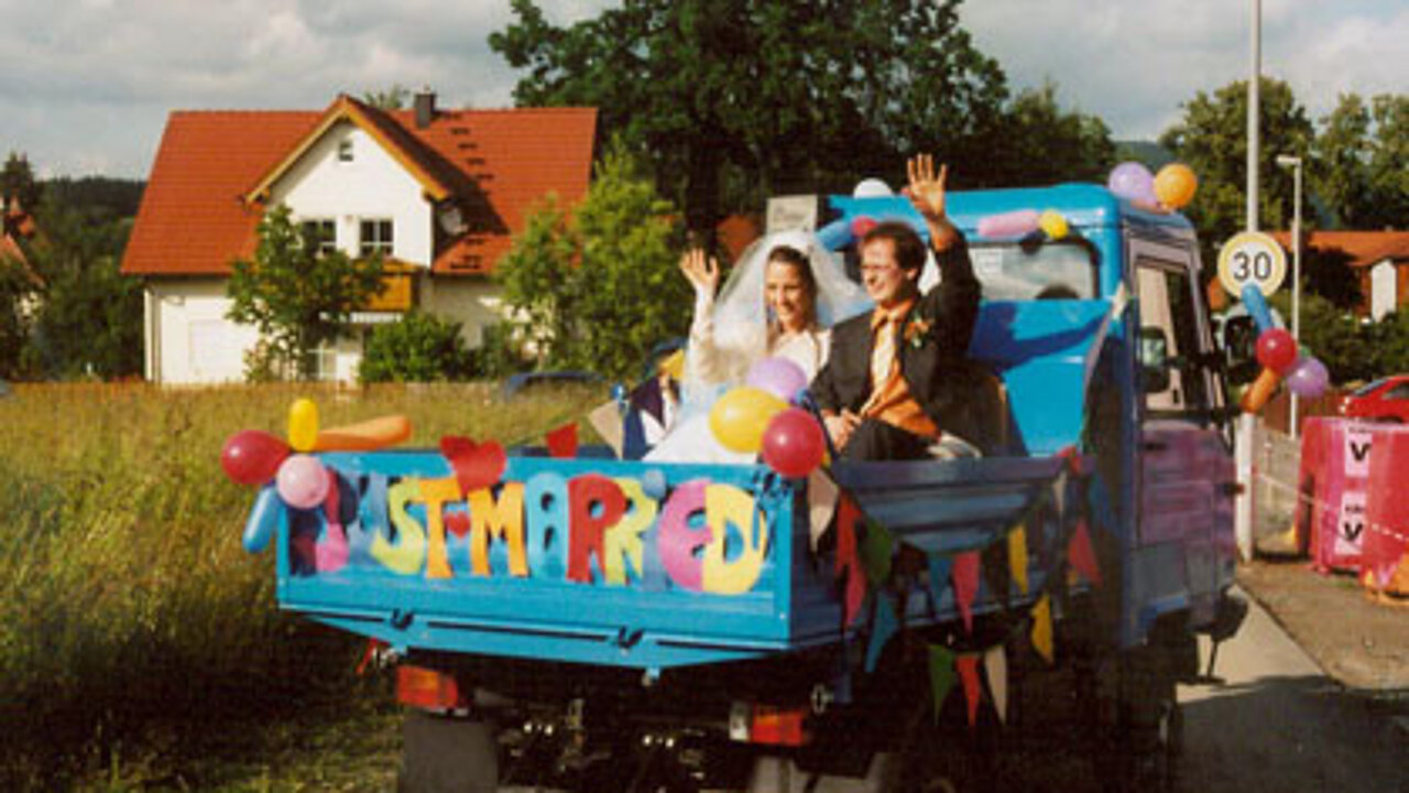 Multicar als Hochzeitskutsche