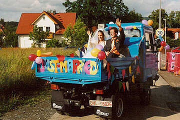 Multicar als Hochzeitskutsche