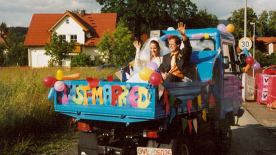 Multicar als Hochzeitskutsche