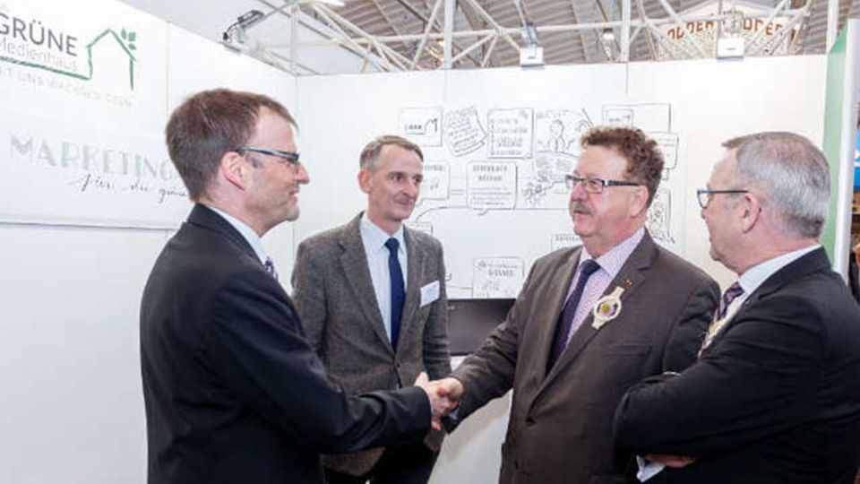 Stand des Grünen Medienhauses