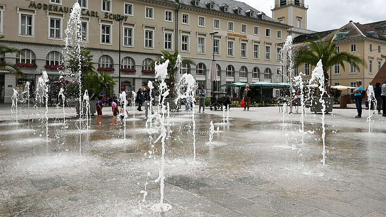 Fontänen des Karlsruher Marktplatzes