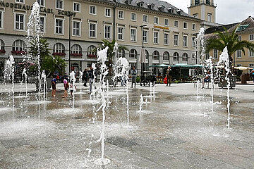 Fontänen des Karlsruher Marktplatzes