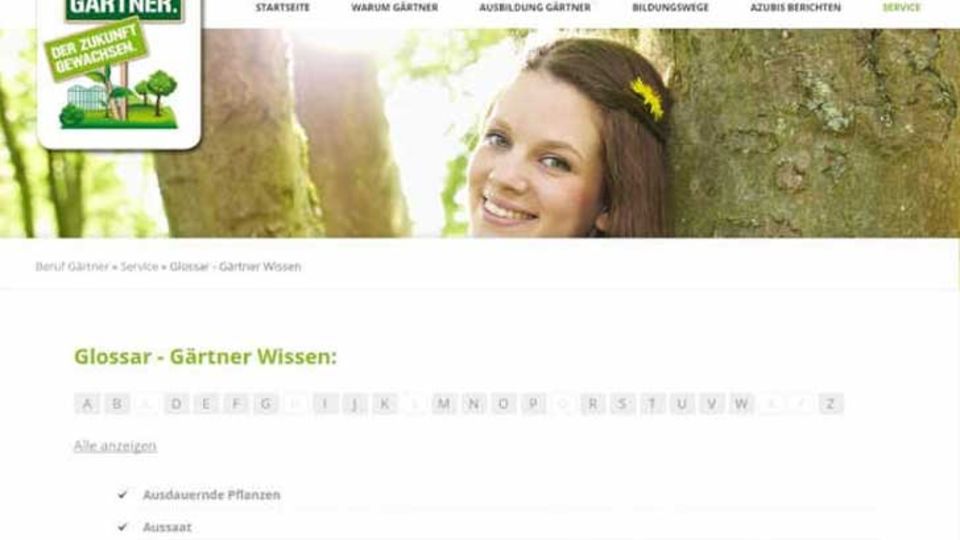 Beruf Gärtner Kampagnen Website