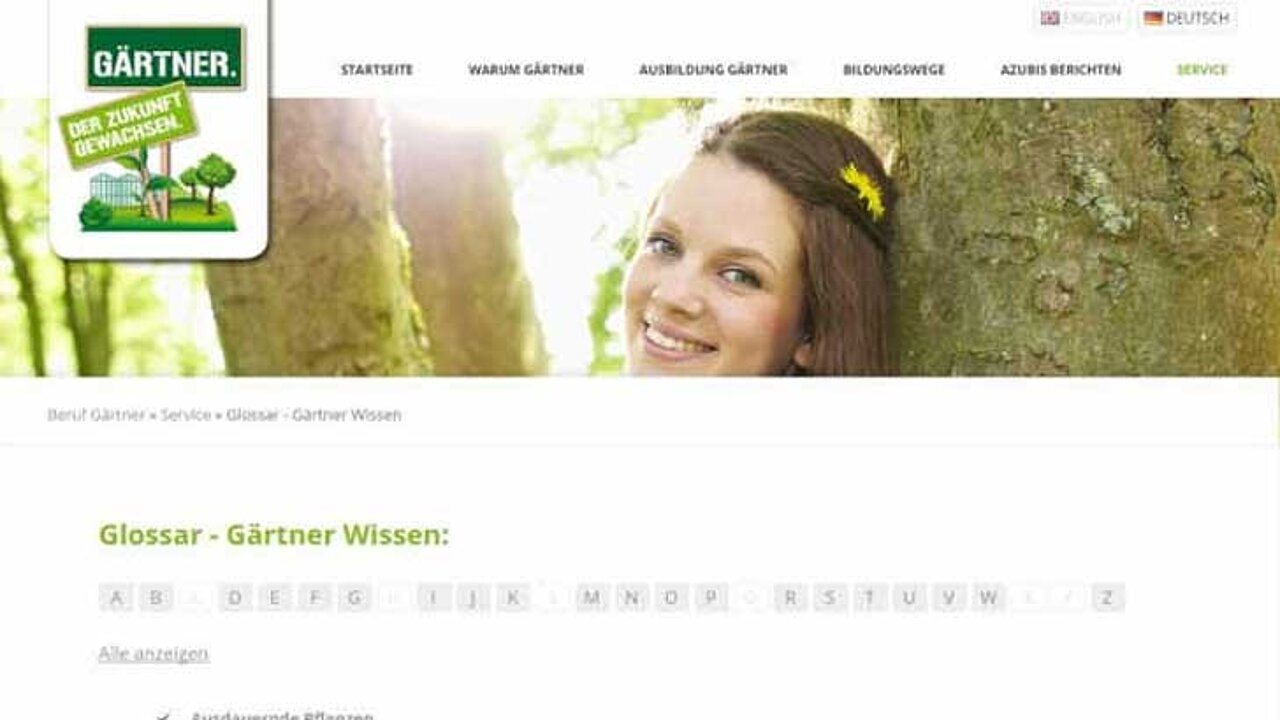 Beruf Gärtner Kampagnen Website