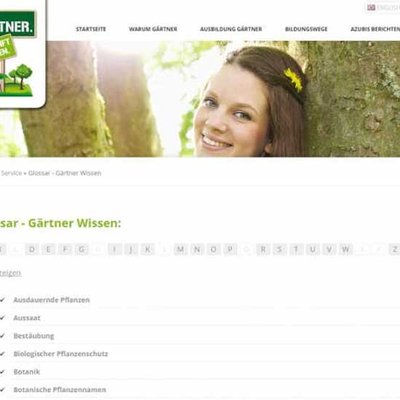 Beruf Gärtner Kampagnen Website