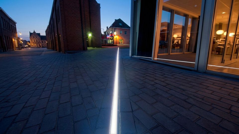 Entwässerung mit LED-Beleuchtung