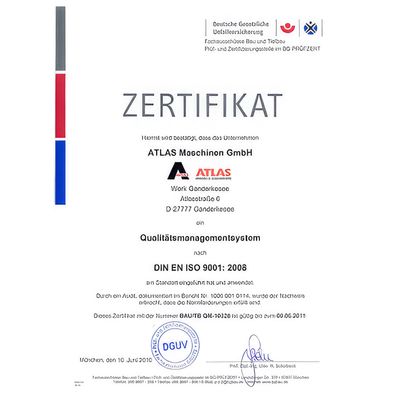 ISO 9001:2008 Zertifikat
