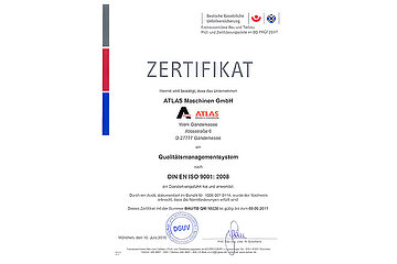 ISO 9001:2008 Zertifikat