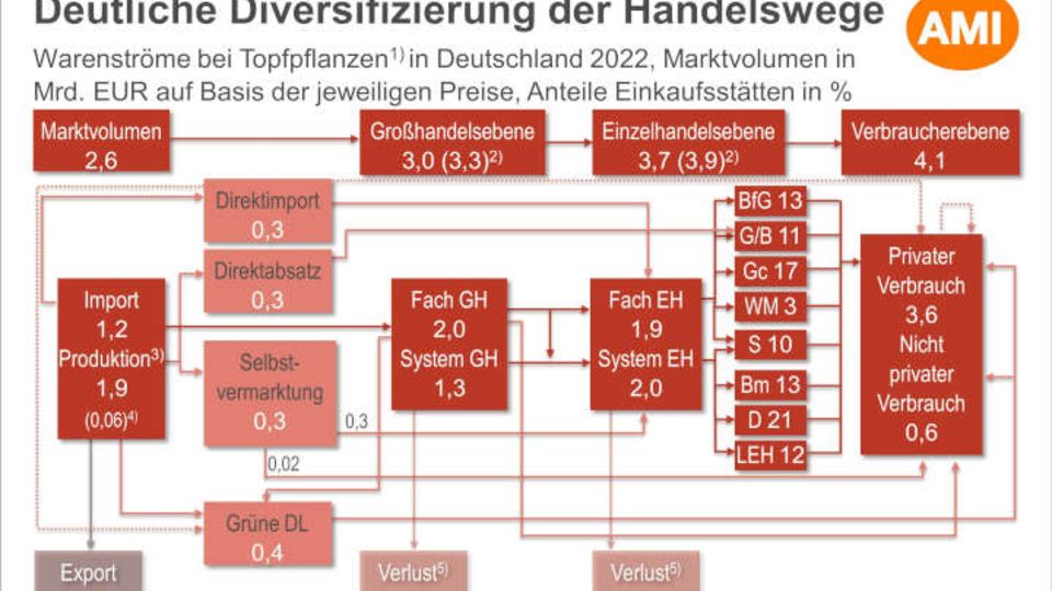 Warenströme bei Topfpflanzen