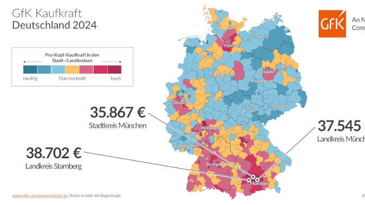 regionale Verteilung der Kaufkraft