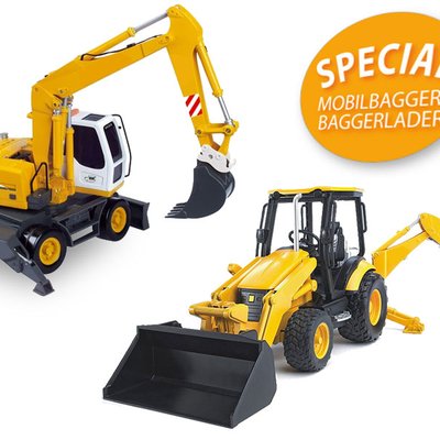 Mobilbagger und Baggerlader