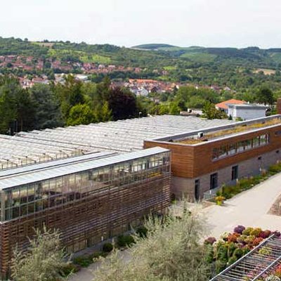 Maschinenhalle am Versuchsbetrieb Stutel