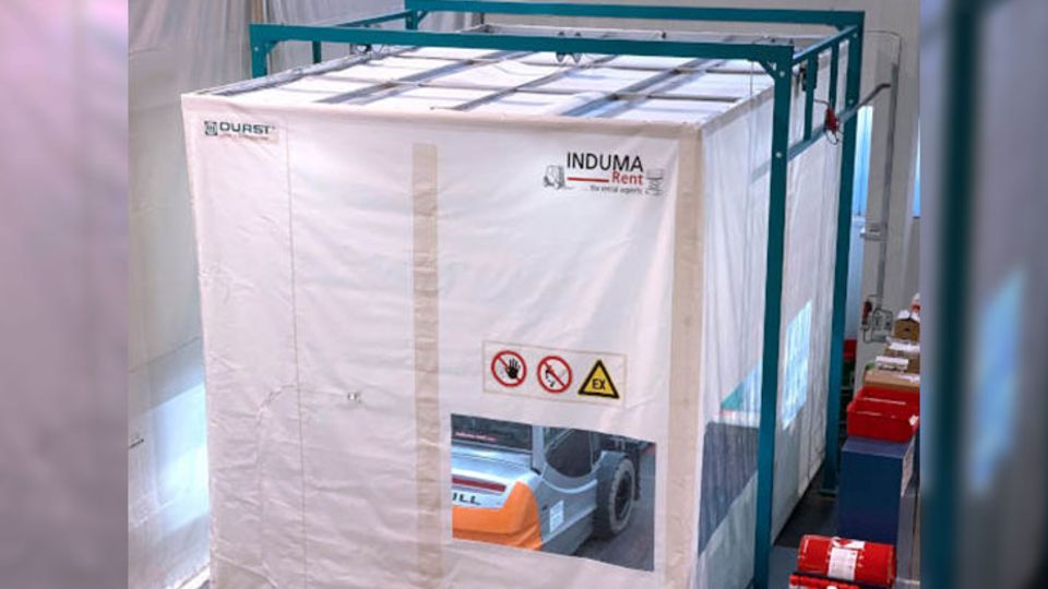 flexible Lackierkabine