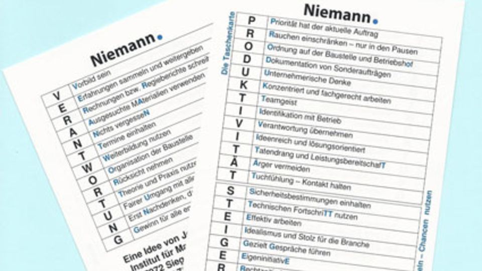 Taschenkarten