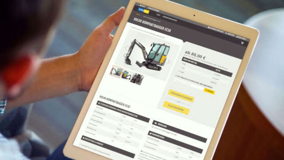 Webshop für Mietmaschinen