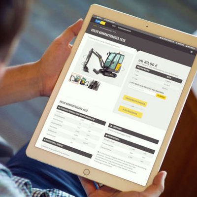 Webshop für Mietmaschinen