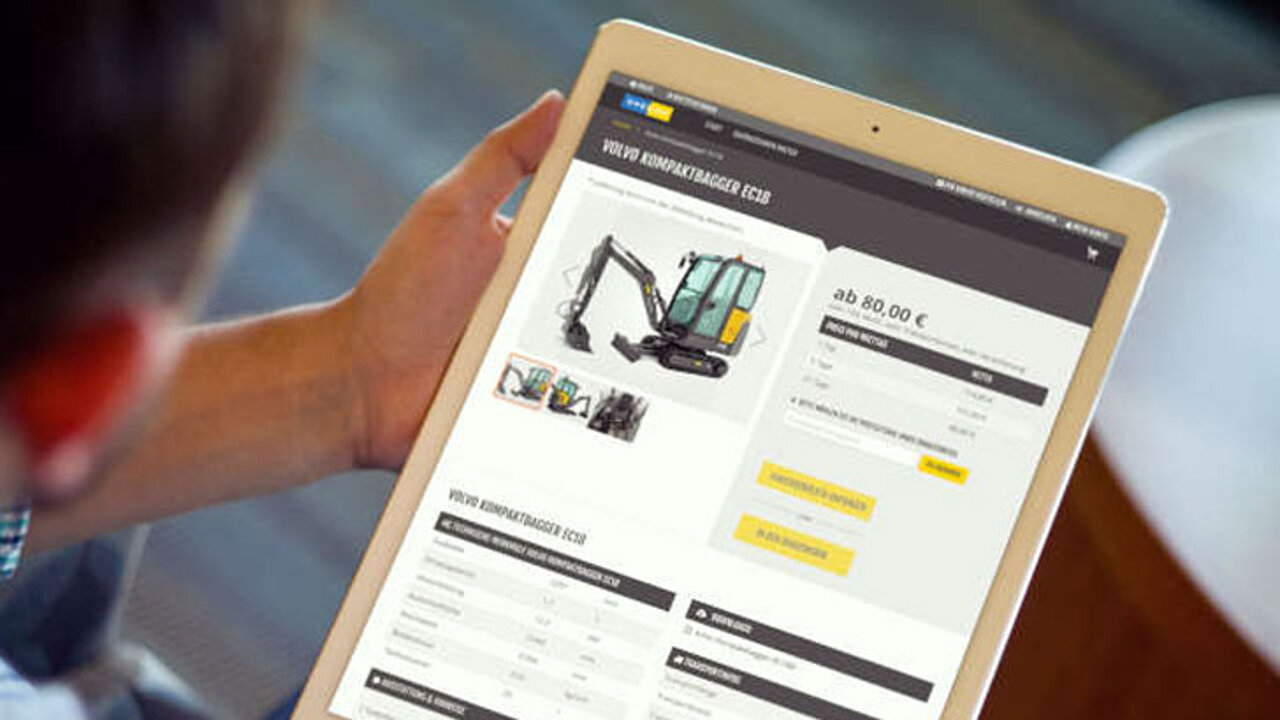 Webshop für Mietmaschinen
