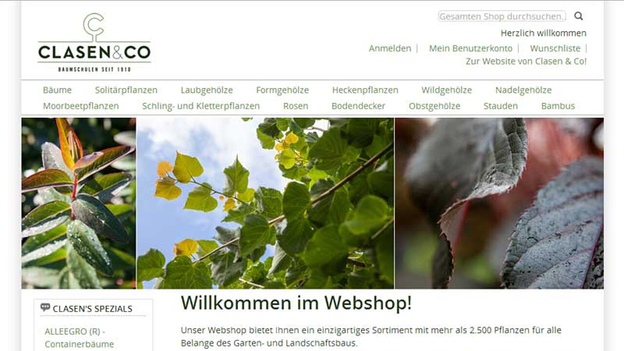 Webshop von Clasen & Co