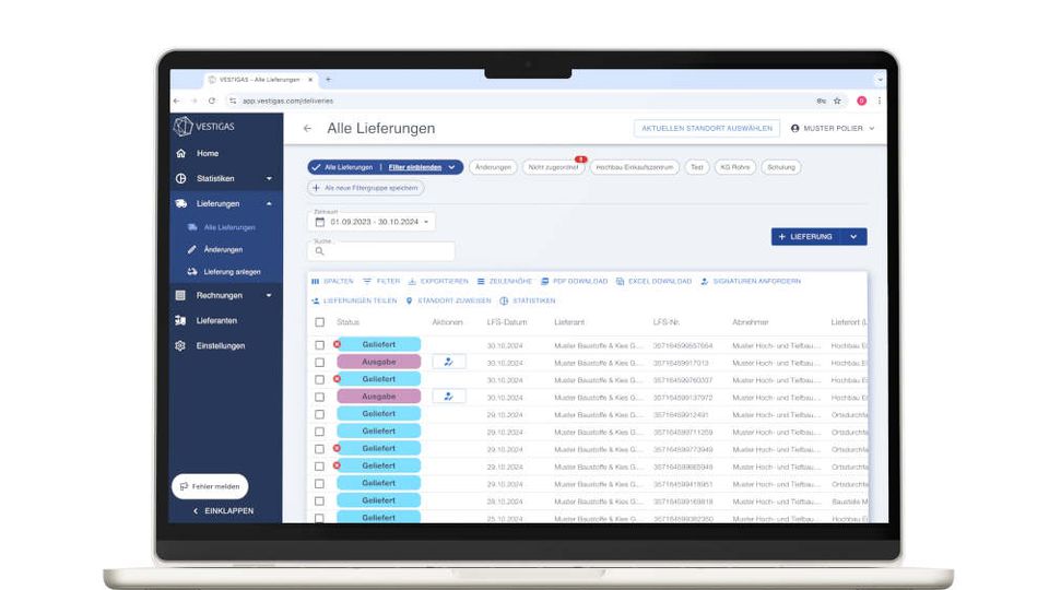 VESTIGAS Webapplikation