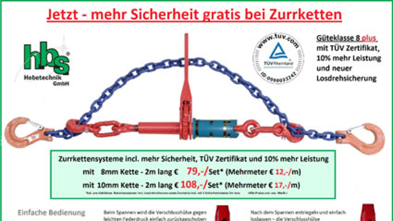 Spannelementen für Zurrketten