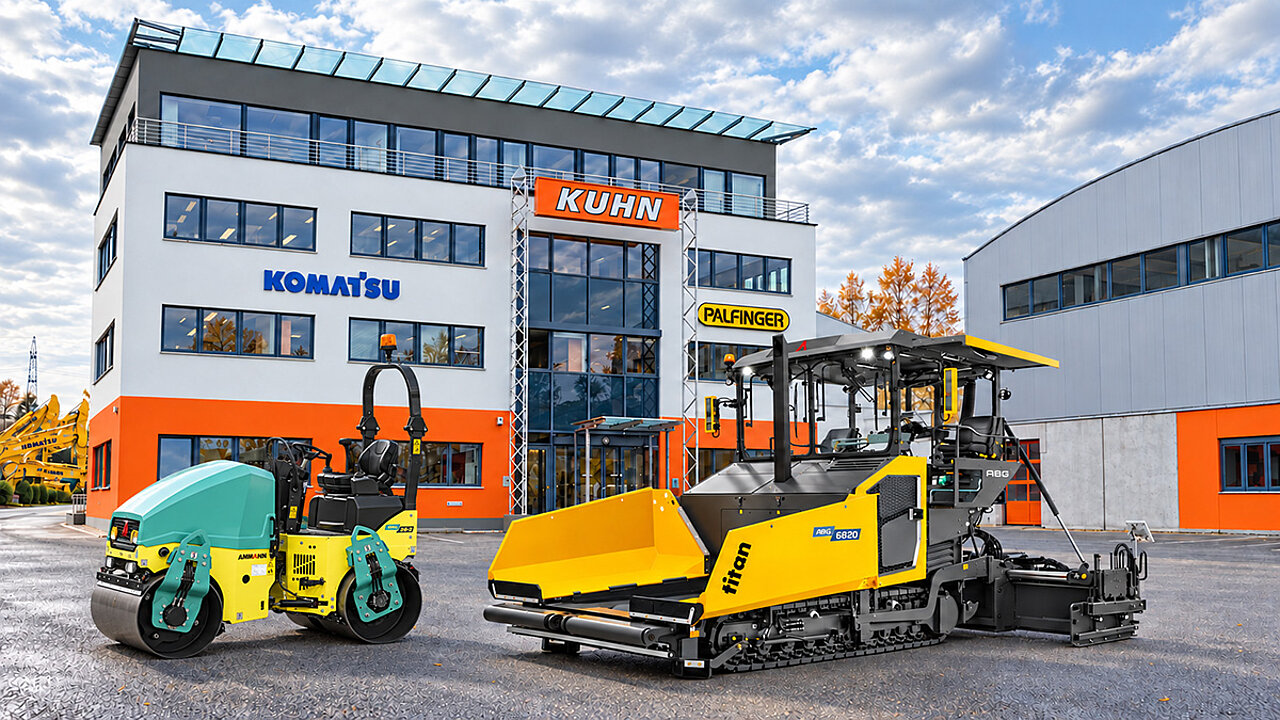 Ammann-Maschinen mit Kuhn-Logo