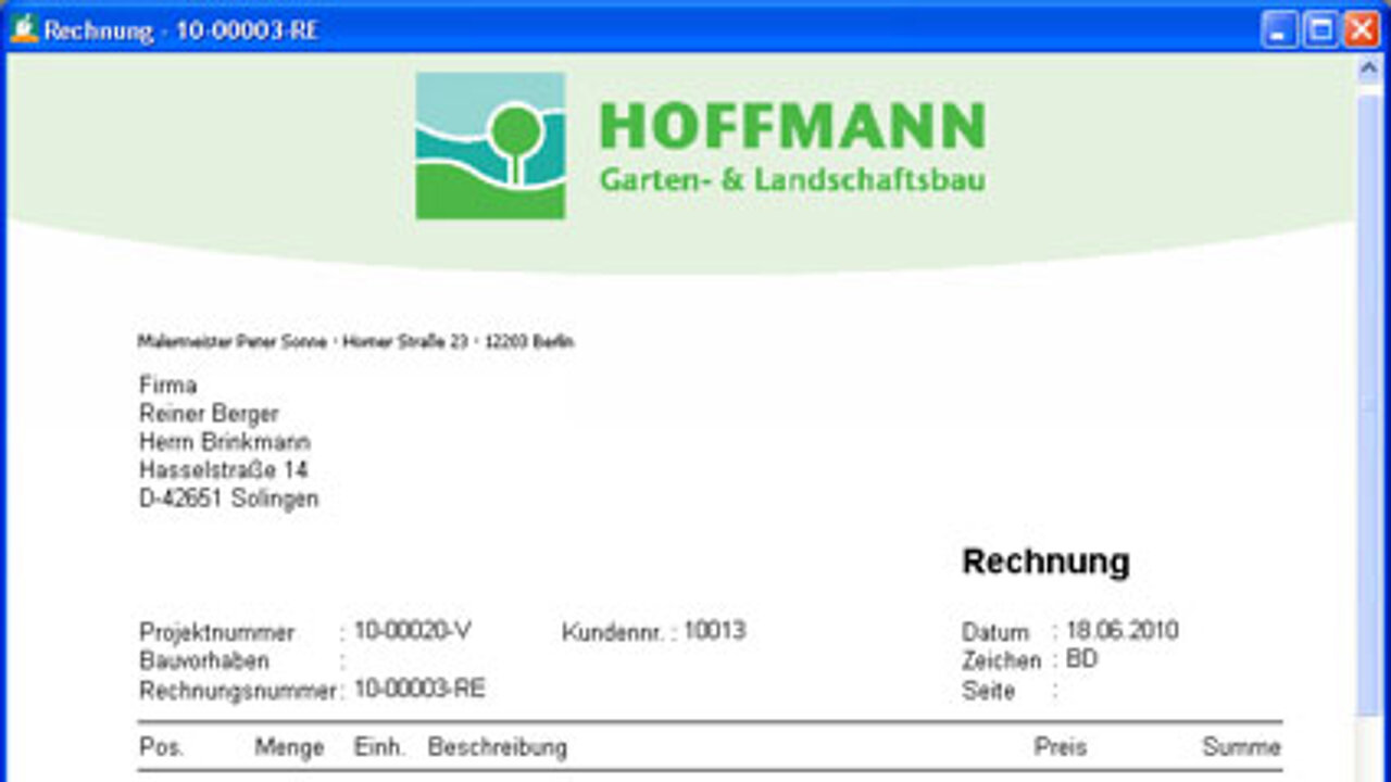 Rechnungserstellung