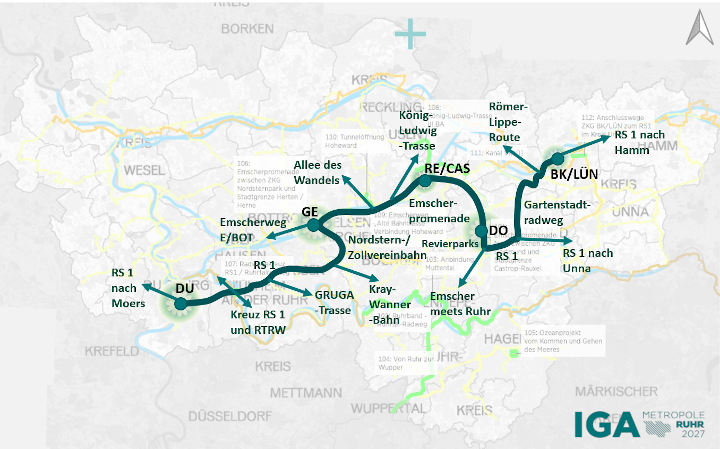 IGA Metropole Ruhr 2027: 14 Radwegeprojekte bis 2027 geplant, darunter auch ein IGA-Radweg