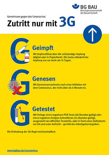 3G am Arbeitsplatz: Neues Plakat der BG BAU